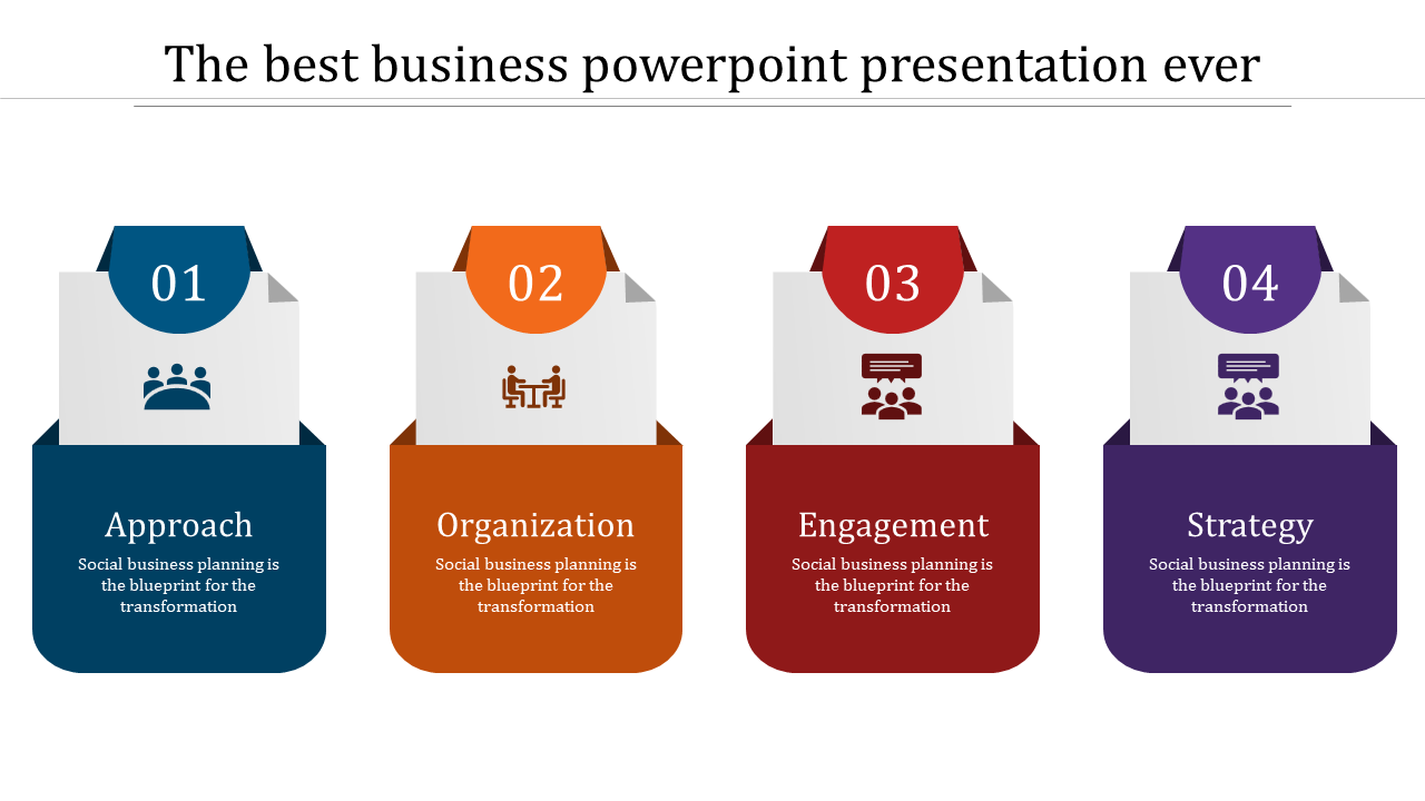 Innovative Business PowerPoint Template with Four Nodes